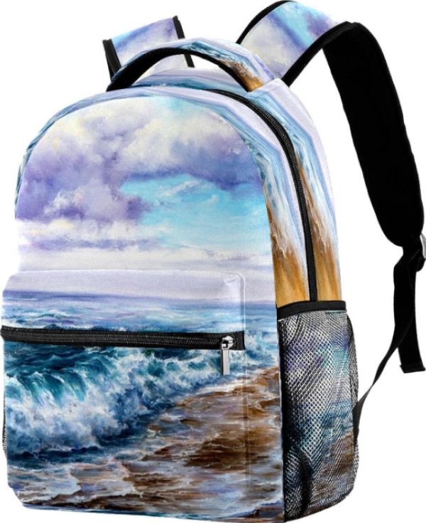 Desain tas dengan motif alam seperti hutan atau pantai